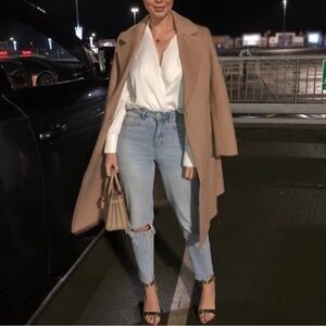 H&M Wool Blend Beige Coat - size 6 [CCO price]